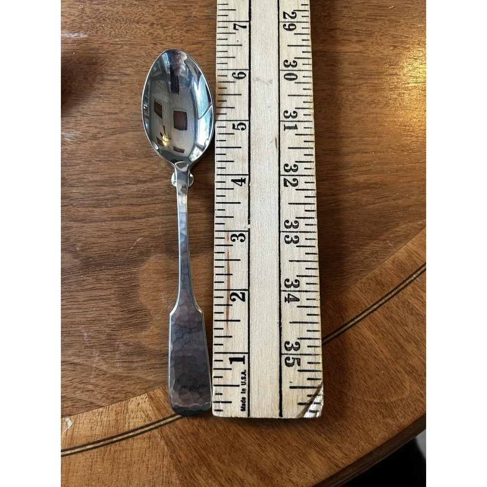 Towle Hammered Set of 8 Stainless Soup Spoons, Germany 6 1/4